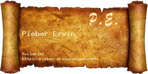 Pieber Ervin névjegykártya